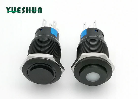 качество  19mm Aluminum Push Button Switch High Round Head Blue White LED Lighted Фабрика
