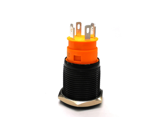 Черный анодированный переключатель 19mm 10amp вандала глинозема анти- с красным светом приведенным